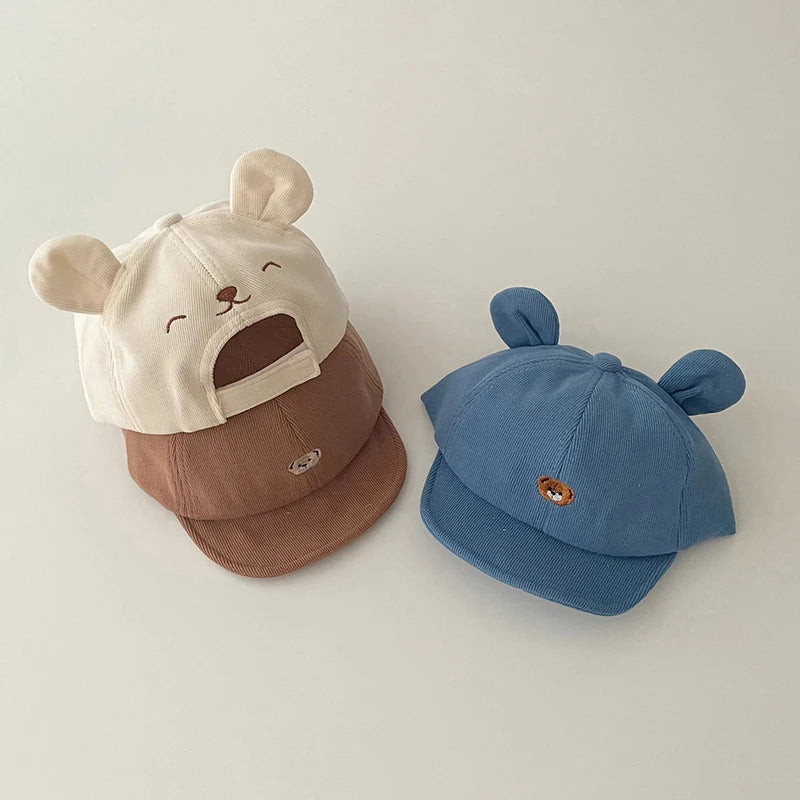 Cartoon Bear Baby Baseball Cap - Kawaii Ear-Detail Sun Hat for Infants — view 2 of baby hats
