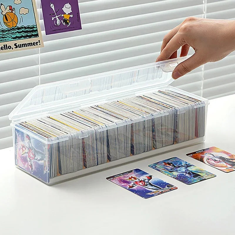 Storage Organizer Game Card Display Box — Clear Plastic 550+ Card Holder with Adjustable Dividers — view 1 of storage & organisation