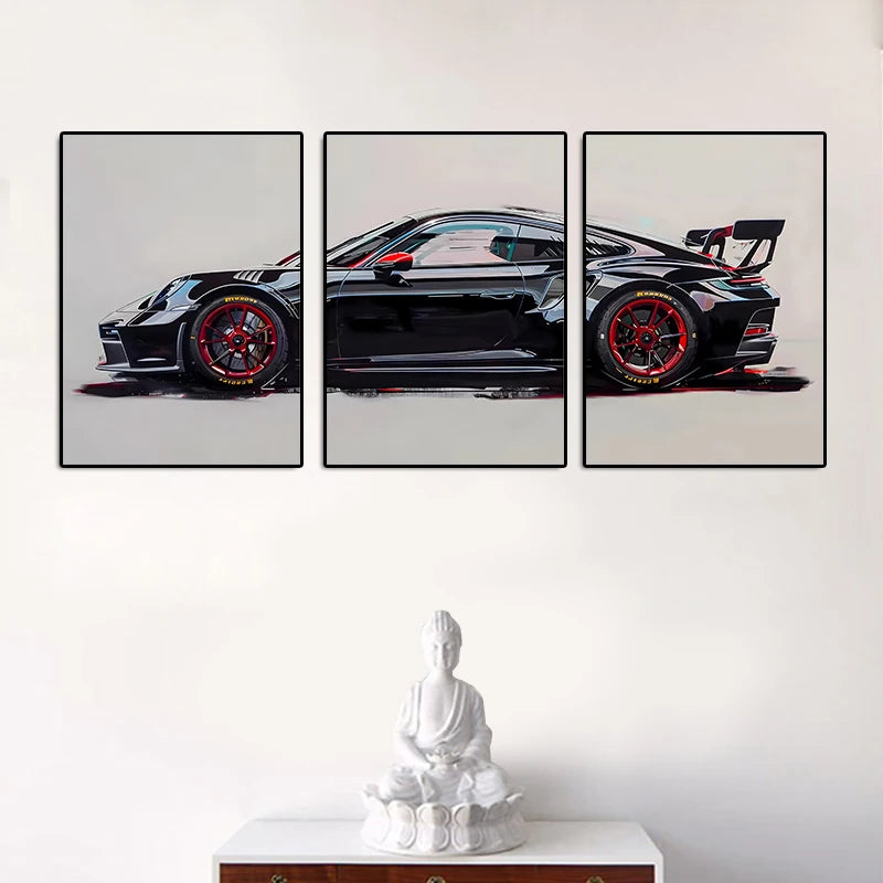 3-Piece Supercar Canvas Poster Set &mdash; Famous Sports Cars Wall Art for Boys&rsquo; Room &amp; Home — view 3 of wall art & prints