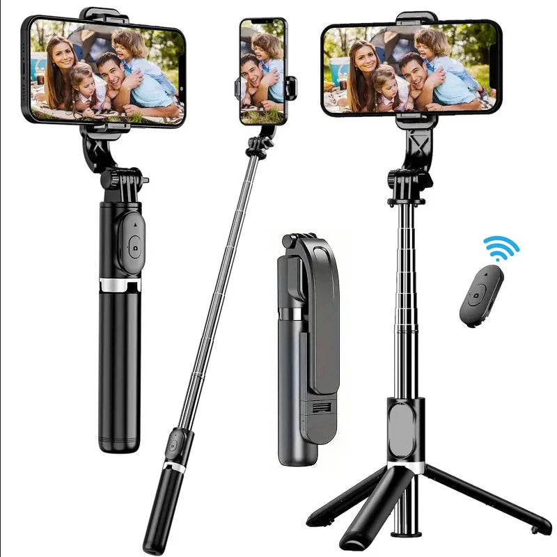 W&O C01 Telescopic Selfie Stick Tripod – Wireless Phone Stand Monopod for iPhone & Android