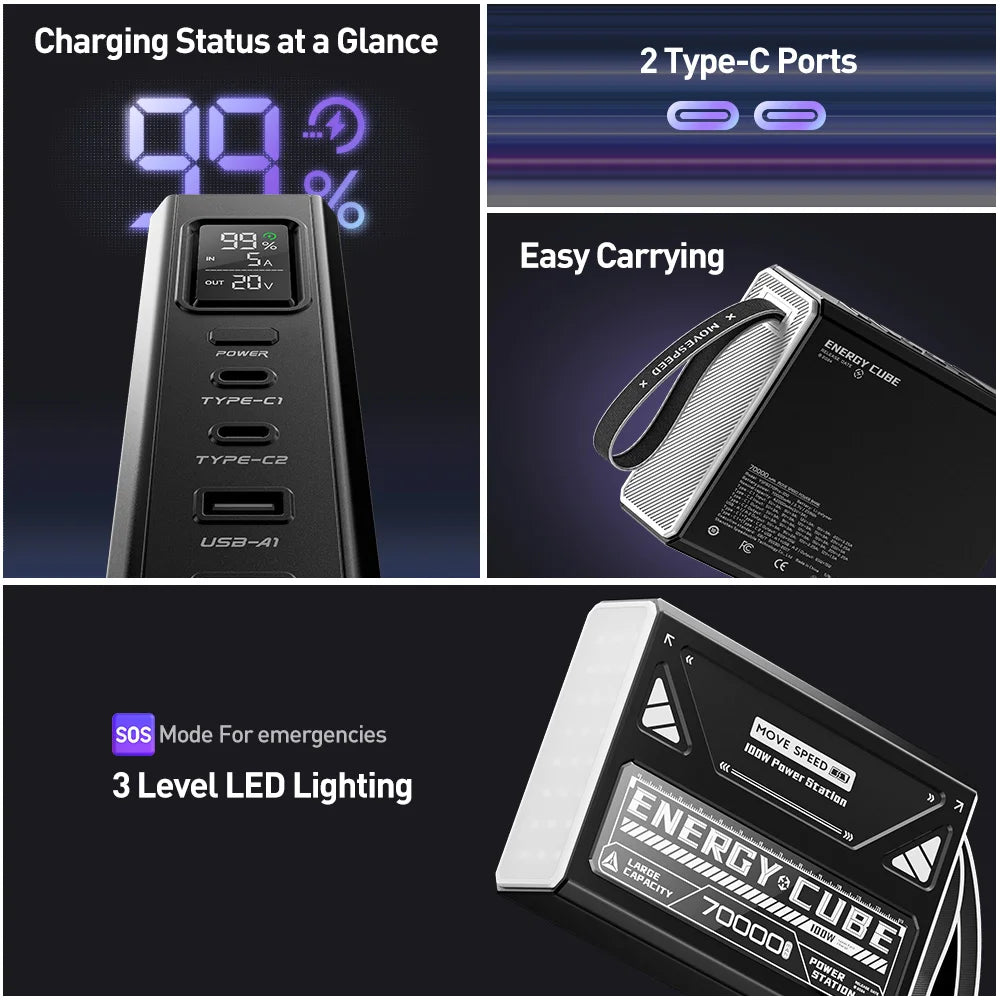 MOVESPEED Z70 Pro 140W 27,000mAh Laptop Power Bank — MacBook Pro Max Speed — view 5 of power banks