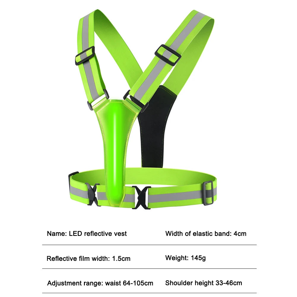 LED Running Safety Vest — USB-Rechargeable Reflective Night Visibility Vest — view 5 of sports & fitness