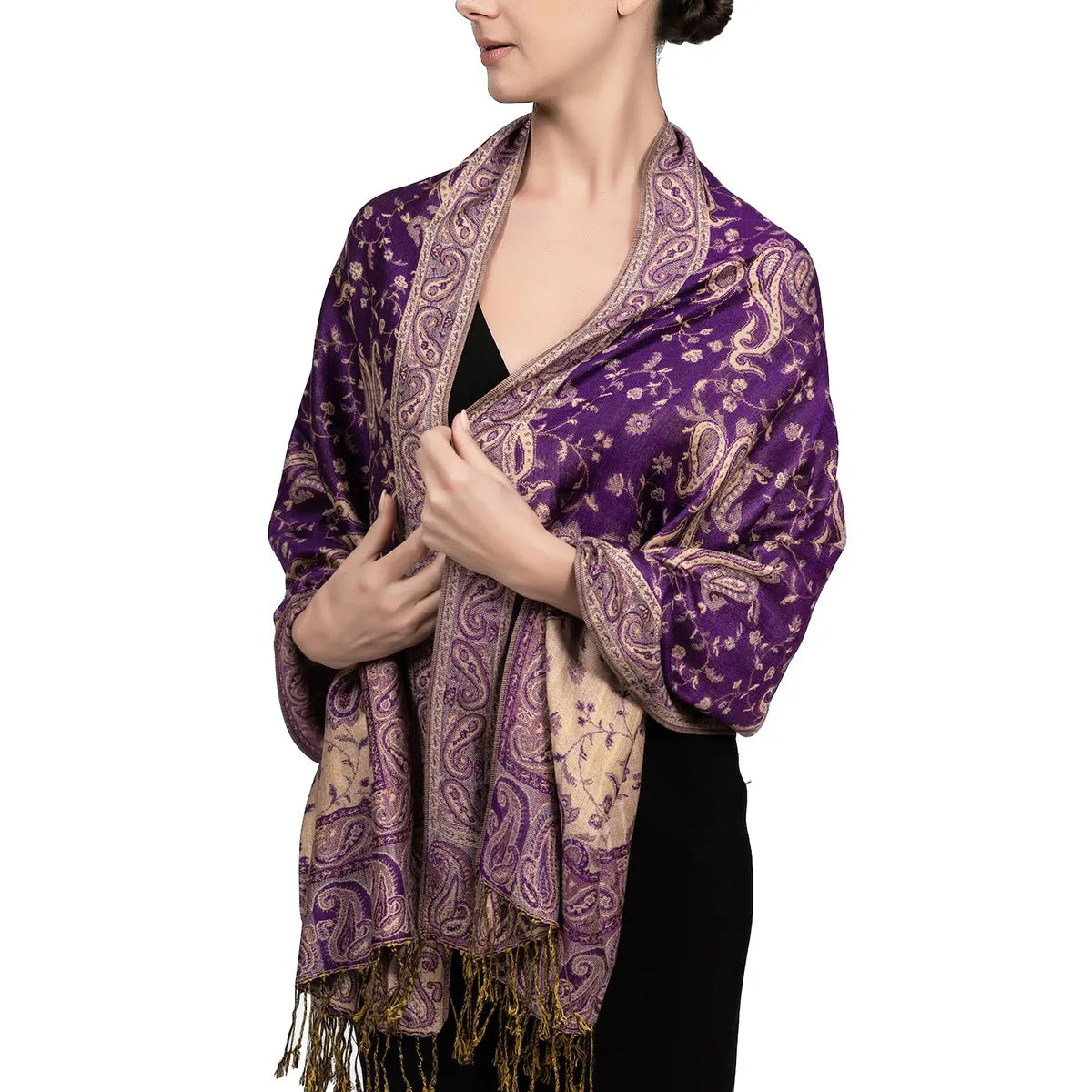 Hijab Scarf Long Pashmina — Lightweight Modest-Fashion Essential Cashmere Shawl Turban Head Wrap — view 9 of scarves & wraps