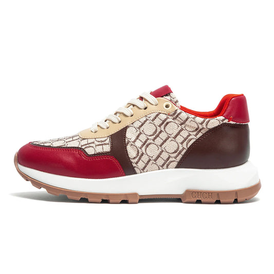 Women's Vulcanized Sneakers — Wine Red Anti-Slip Outdoor Walking Shoes — view 1 of sneakers
