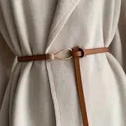 Belts Vintage Knotted PU Leather Waistband — No-Hole Decorative Tie Belt — view 6 of belts