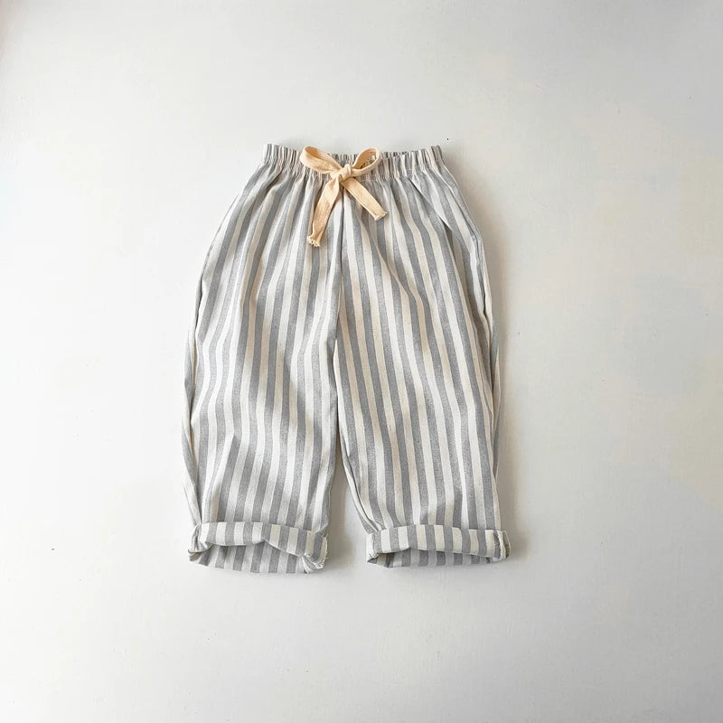 Toddler Linen Cotton Shorts - Breathable Summer Stripe Shorts for Kids — view 11 of toddler apparel