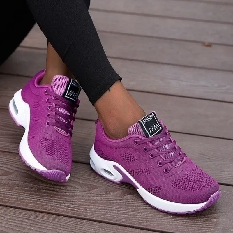 Women's White Tennis Sneakers — 2025 Breathable Casual Walking Trainers — view 3 of sneakers