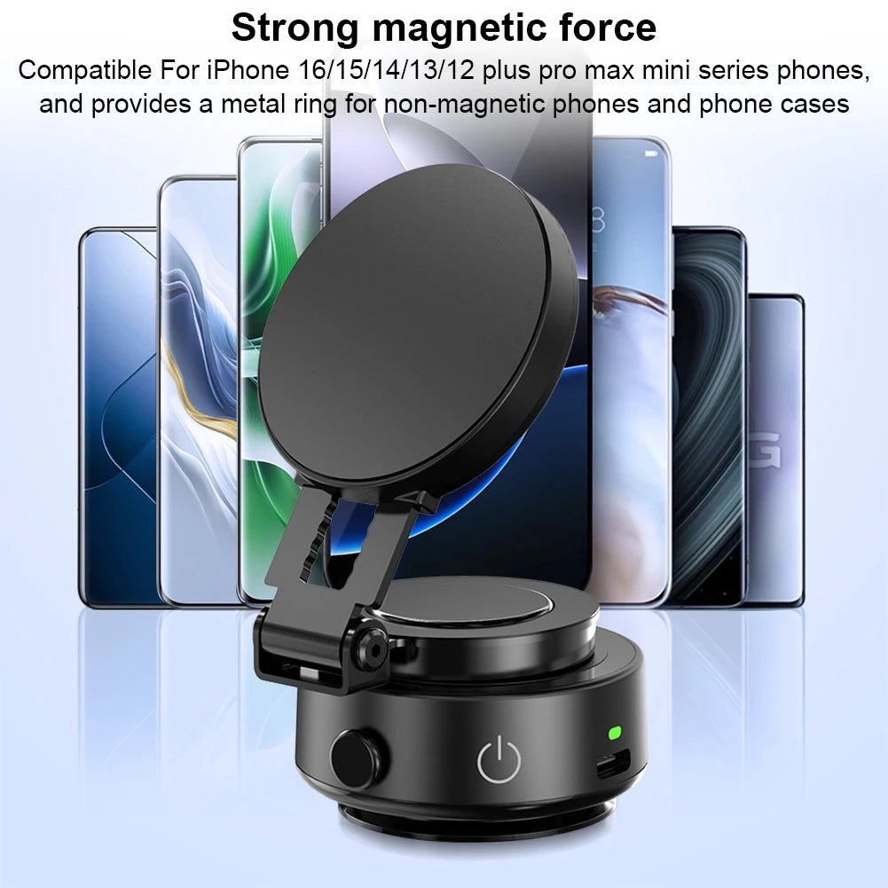 MagSafe Magnetic Vacuum Car Phone Holder – 360° Rotating Foldable Stable Mount for iPhone — view 3 of electronics & gadgets