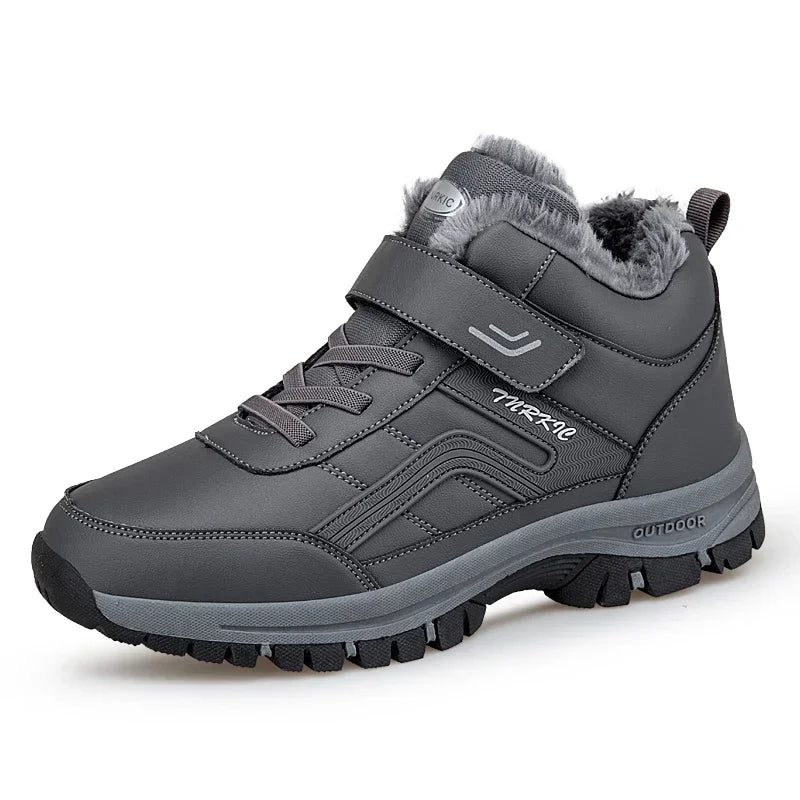 Winter Boots for Men — Waterproof PU Leather Warm Snow Ankle Boots — view 7 of boots