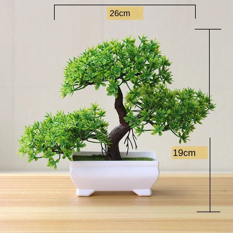 Home Decor Artificial Bonsai Plant — Faux Green Small Tree in Pot for Home, Office & Garden — view 13 of home decor