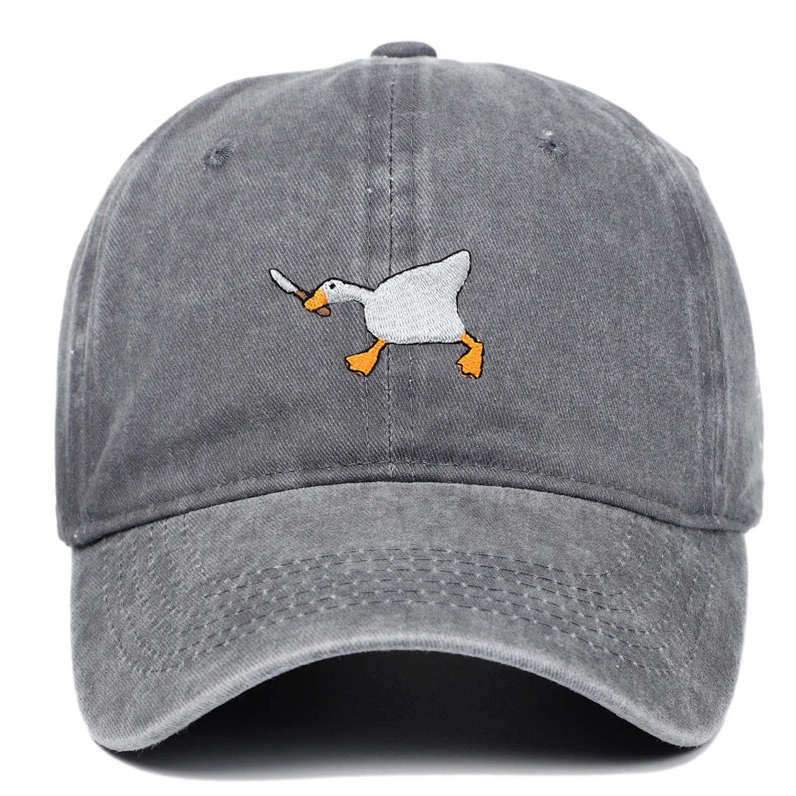 Embroidered Goose Baseball Cap — Quirky City-Style Streetwear Duckbill Casual Fashion Hat — view 3 of hats & caps