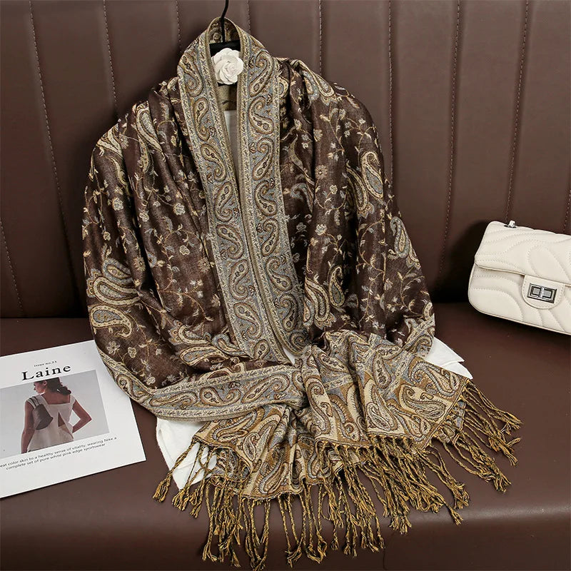 Hijab Scarf Long Pashmina — Lightweight Modest-Fashion Essential Cashmere Shawl Turban Head Wrap — view 15 of scarves & wraps