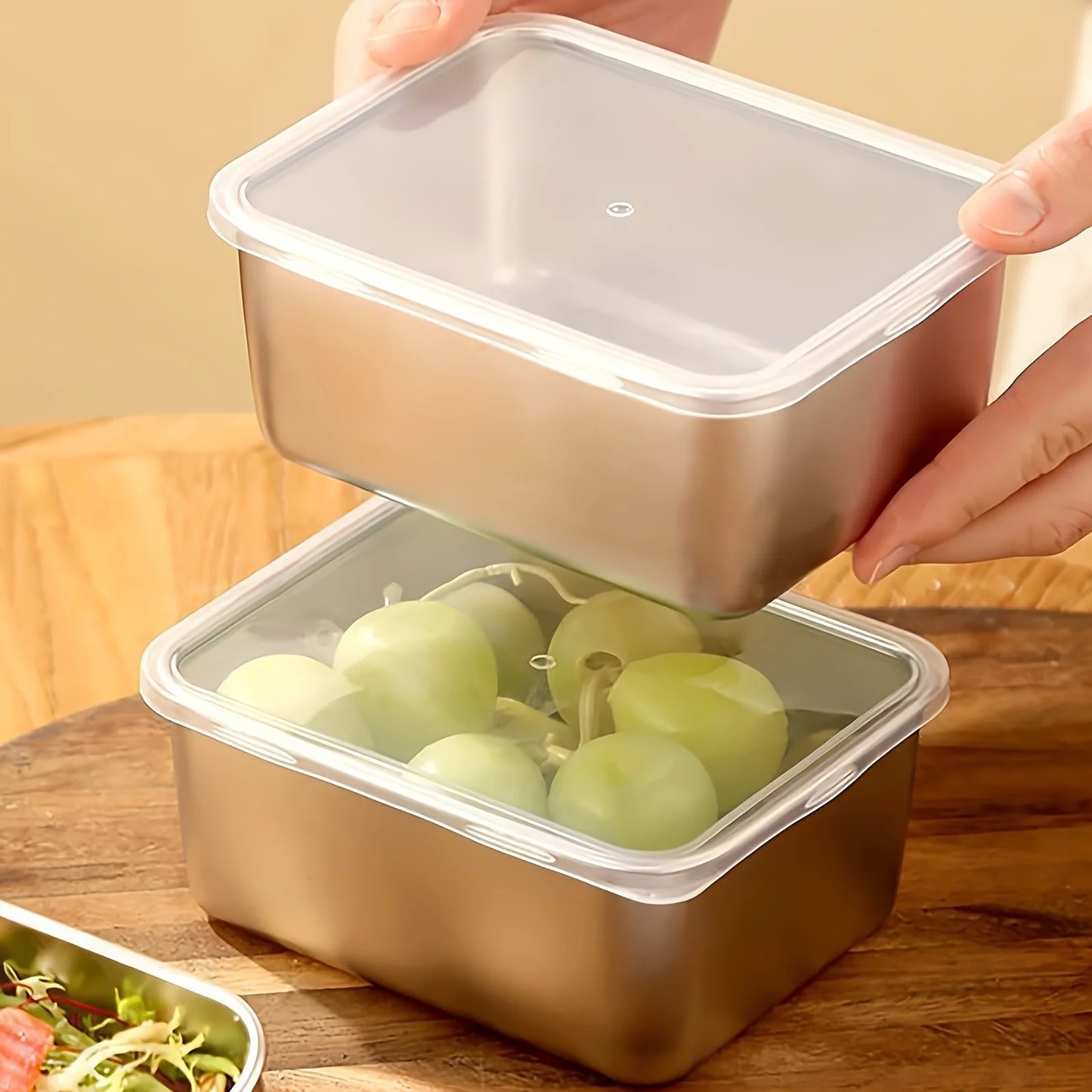 6-Piece Stainless Steel Food Storage Containers Set with Locking Lids Airtight Meal Prep Bento Containers — view 6 of food storage