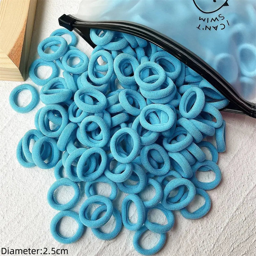 50pcs Black Elastic Hair Band Leagues Ties Colets Scrunchies Springs Gum Accessory For Girl Women No Damage Pigtails Holder Set — view 12 of product