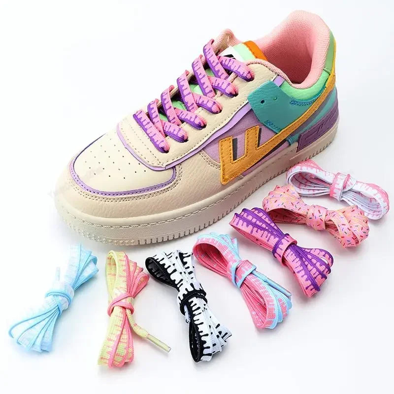 Rainbow Ice-Cream Shoelaces — Elastic No-Tie Sneaker Laces — view 5 of shoe accessories