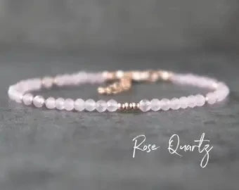 Crystal & Gemstone Anti-Anxiety Bracelet — Rose Quartz, Amethyst, Aventurine & Citrine Healing Beads — view 3 of crystal & gemstone