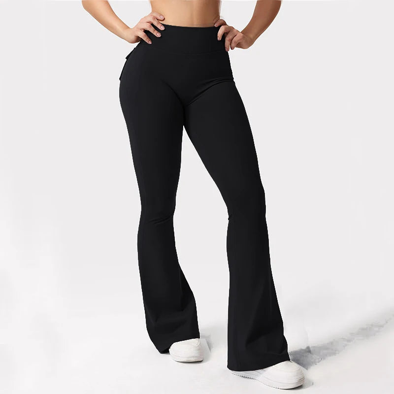 Women's Activewear Cargo-Pocket Leggings — High-Waist Sculpting Stretch Yoga Pants — view 2 of women's activewear