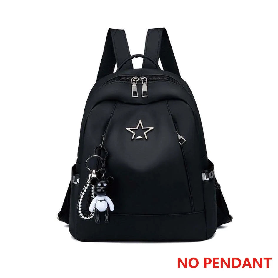 Oxford Canvas Star Print Backpack - Trendy Teen School Bookbag, Unisex College Daypack — view 6 of backpacks