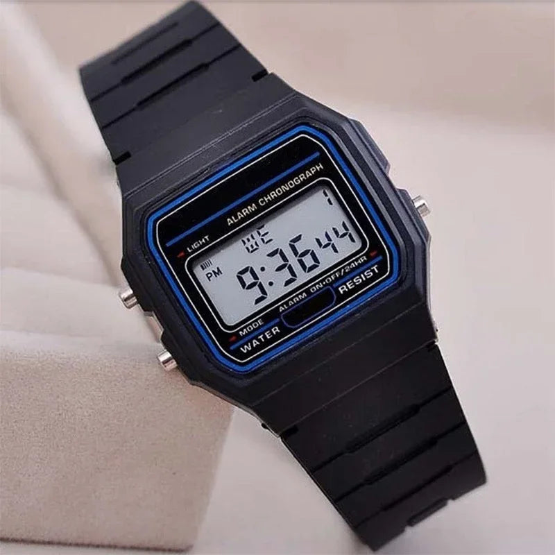 Men's Square LED Digital Sport Watch — Minimalist Silicone Strap Electronic Wristwatch — view 4 of watches