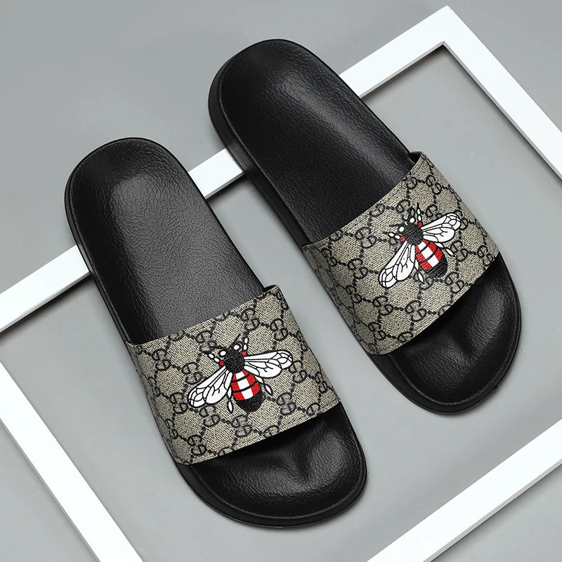 Summer Sandals Men's Checkered Lazy Slip-On Slippers — Comfortable Beach Slides — view 1 of summer sandals