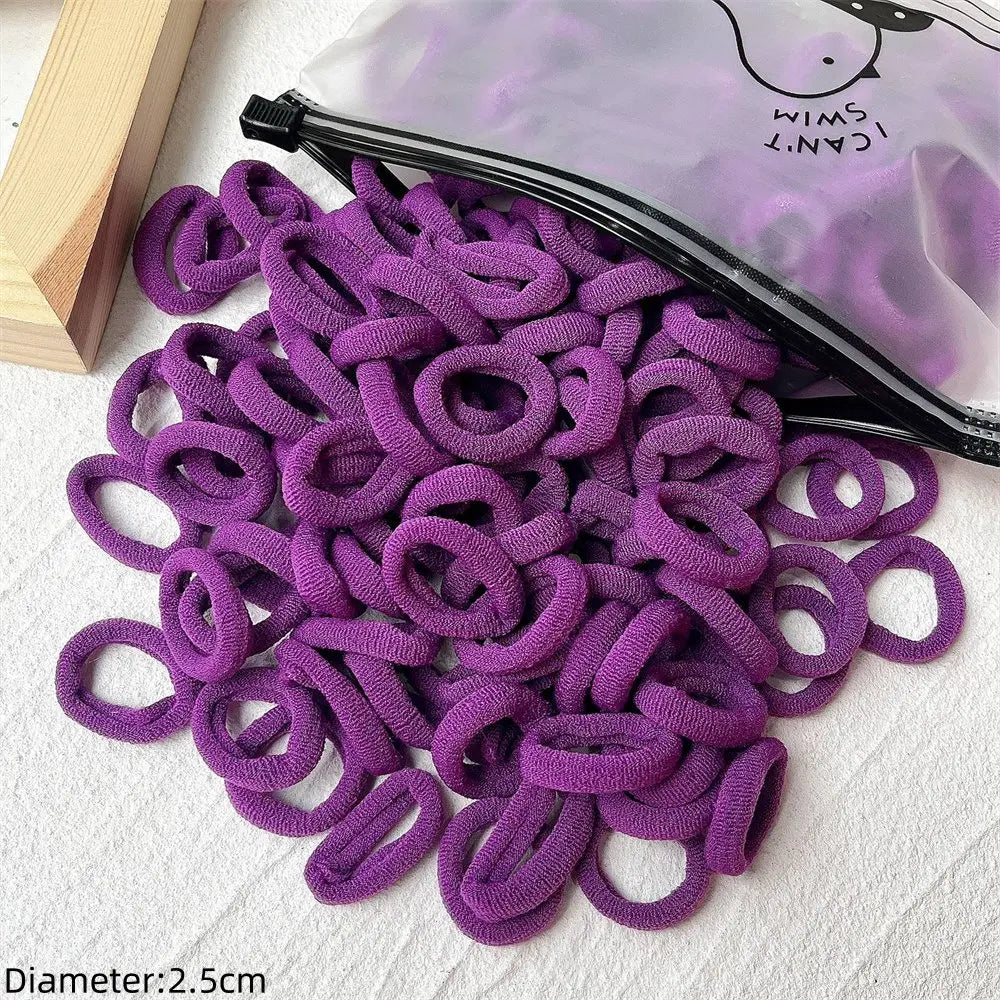 50pcs Black Elastic Hair Band Leagues Ties Colets Scrunchies Springs Gum Accessory For Girl Women No Damage Pigtails Holder Set — view 14 of product