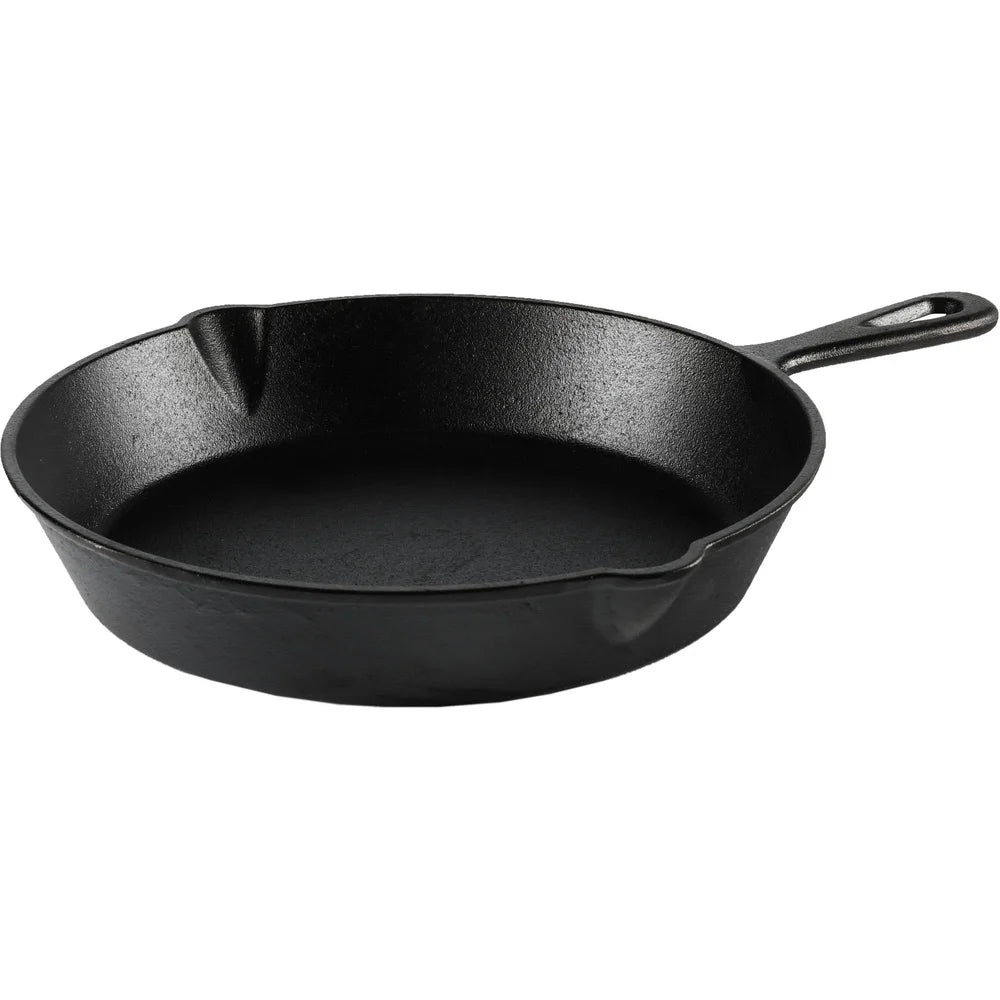Cast Iron Skillet 10.5" Pre-Seasoned Heavy-Duty Frying Pan with Pour Spouts Oven-Safe Campfire-Ready — view 2 of cookware