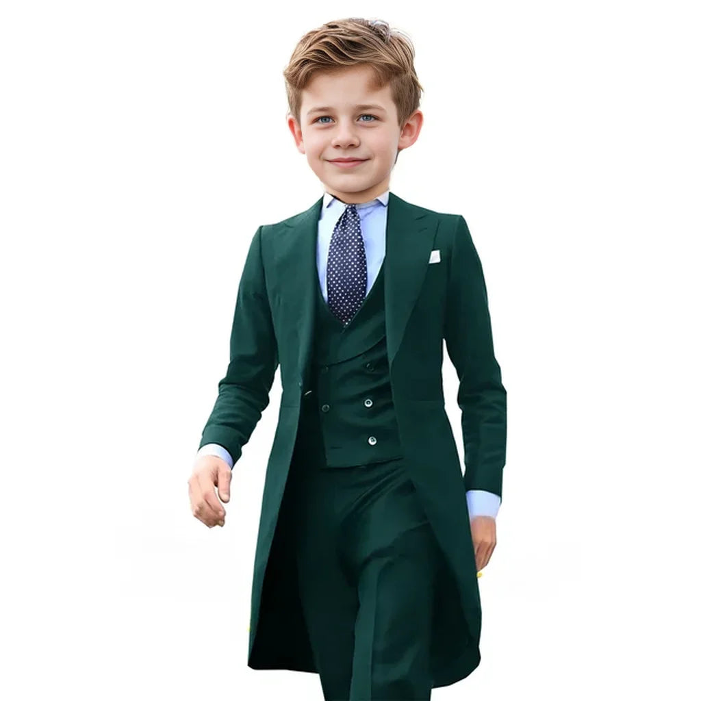 Formal Set For child Jacket For Boy Blazer Tuxedo  Suits For Boys 3 Piece Party  Costume Wedding Dress  Piano Performance