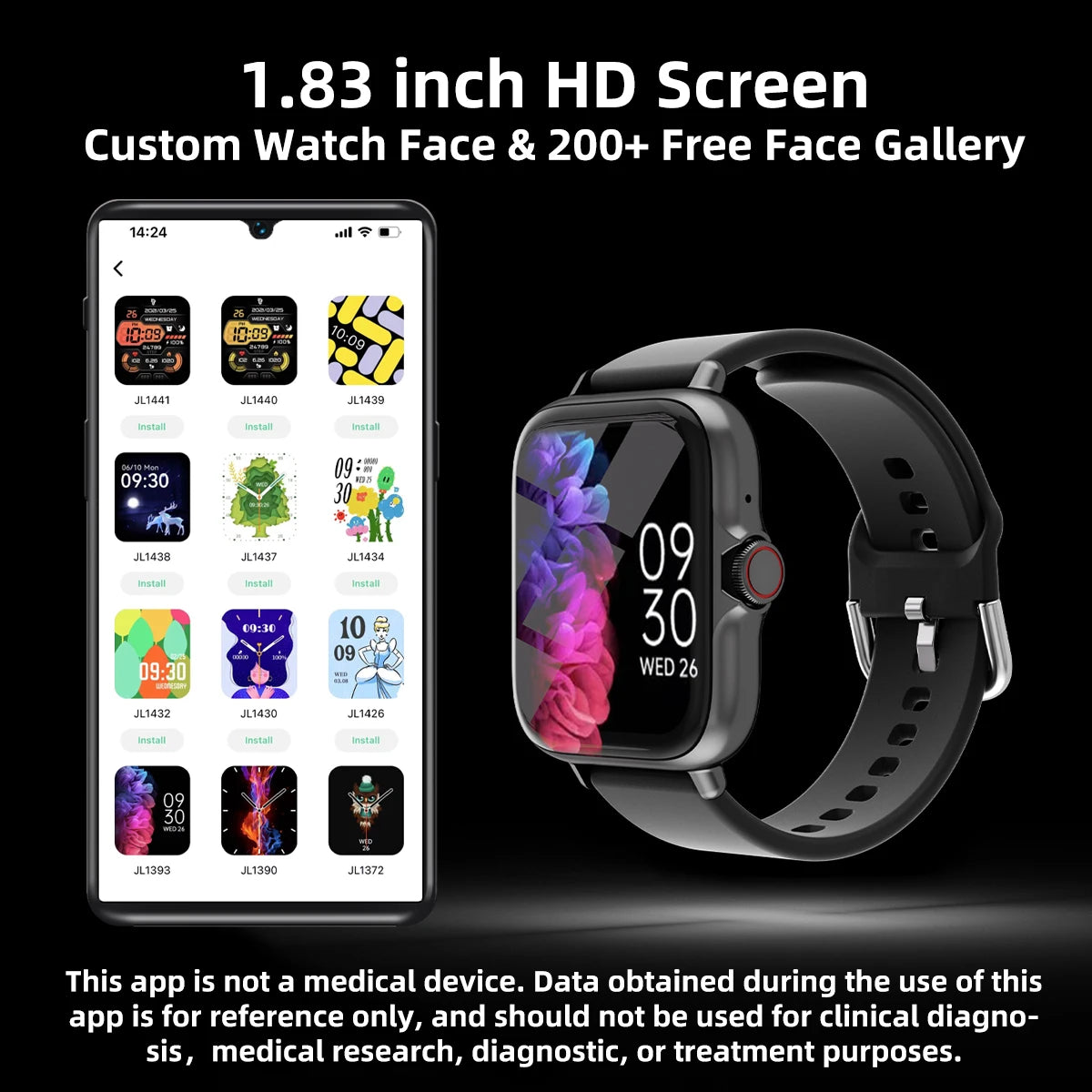 1.83in Waterproof Smart Watch — Bluetooth Call Sleep Monitor Sports Pedometer Smartwatch — view 6 of smart watches