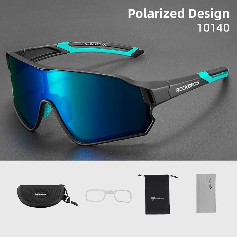 ROCKBROS Polarized Sport Sunglasses UV400 — Bicycle Hiking Camping Golf Cycling Eyewear Pro Grade — view 13 of sunglasses