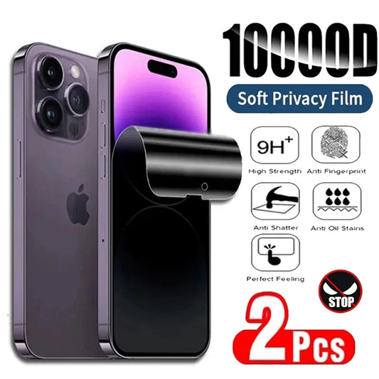 2Pcs Privacy Hydrogel Film for iPhone 6 to 17 Pro Max Anti-Spy Universal — view 1 of screen protectors
