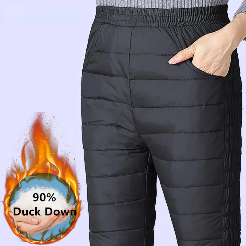 Winter 90% Duck Down Pants Women Thicken Big Size 5xl Warm Pantalones Casual High Waist Snow