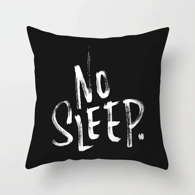 Black &amp; White Geometric Pillowcase &mdash; 45&times;45 cm Modern Sofa &amp; Office Cushion Cover