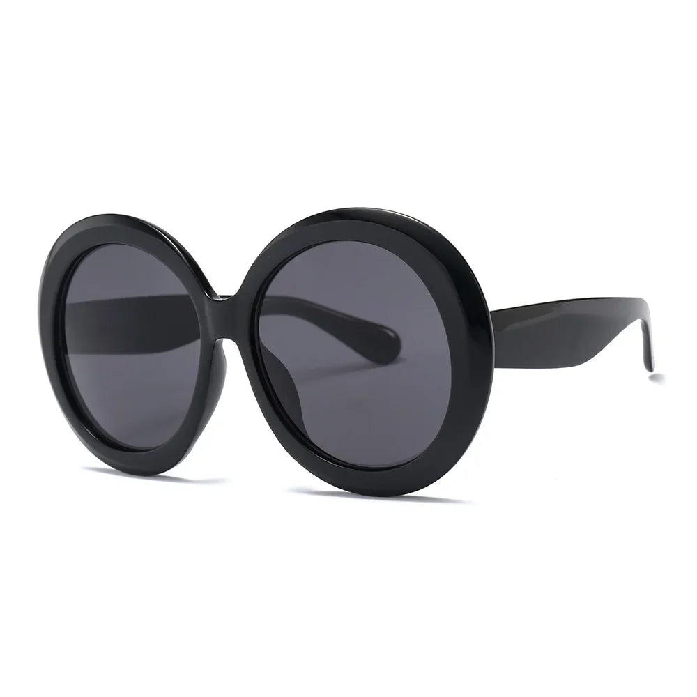 Oversized Round Sunglasses — Women's Gradient UV400 Retro Sun Glasses — view 8 of sunglasses