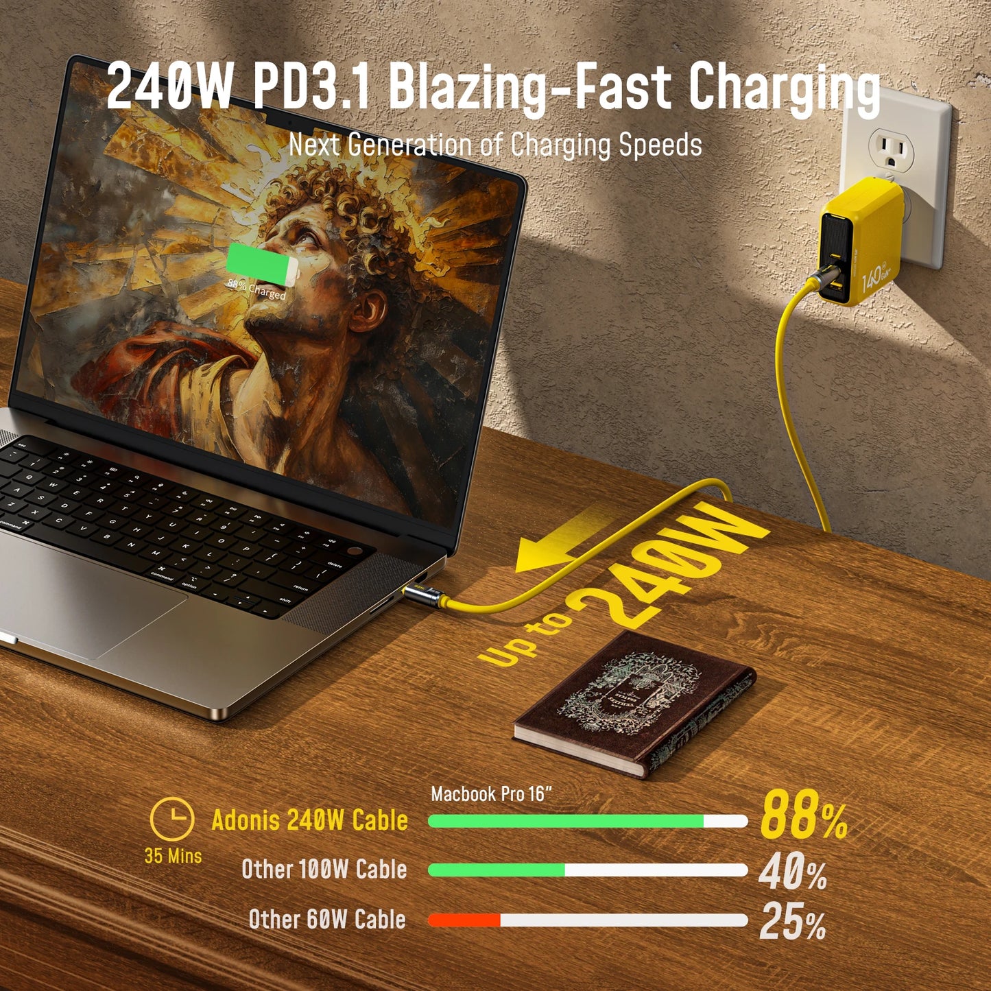 AOHI Adonis USB4 2.0 Type-C Cable — 240W 120Gbps 8K Fast Charging Pro — view 4 of chargers & cables