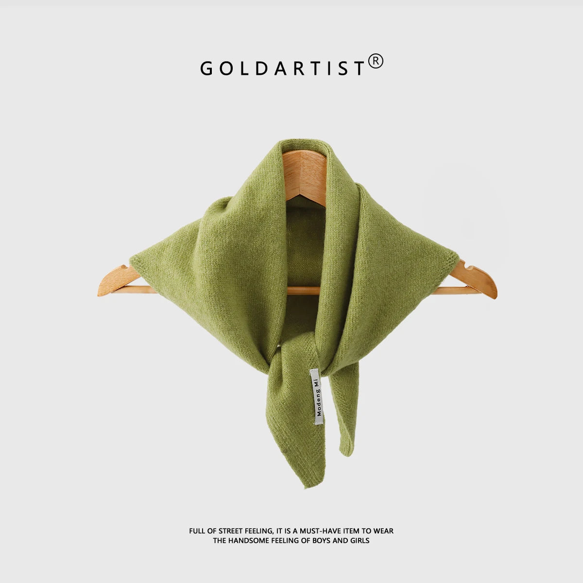 Cashmere Triangle Scarf — Hands-Free Knitted Wrap Versatile Headscarf Women's Neck Protection — view 3 of scarves & wraps