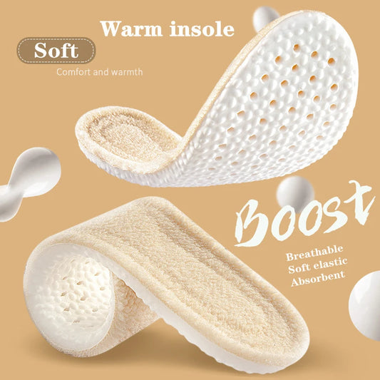 Heated Cashmere Thermal Insoles — Winter Warm Shoe Inserts — view 1 of shoe accessories