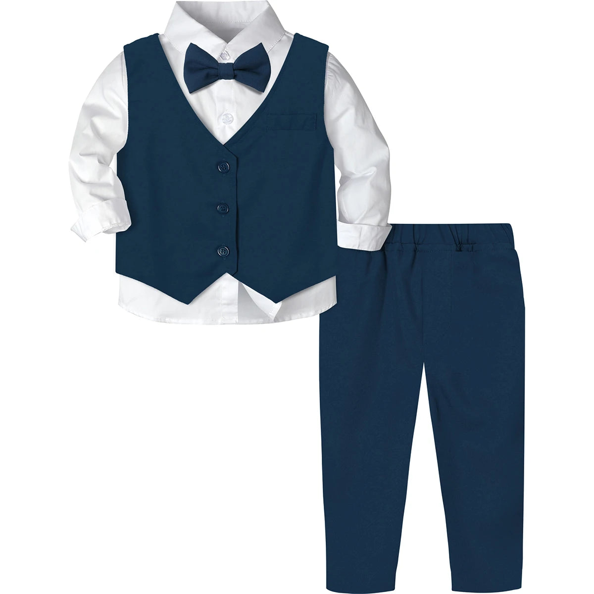 Baby Wedding Outfit Boy Toddler Baptism Suit Kids Birthday Party Easter Gift Clothes Infant Gentleman Xmas Clothing Set 3PCS