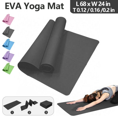 Foldable EVA travel yoga mat 3mm 4mm 6mm for fitness and yoga