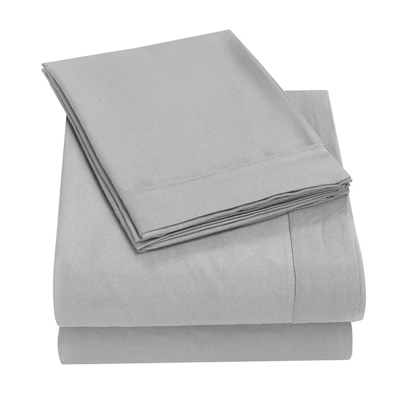 Solid color brushed four-piece set reactive printing and dyeing soft and comfortable sheet hat model bedding set