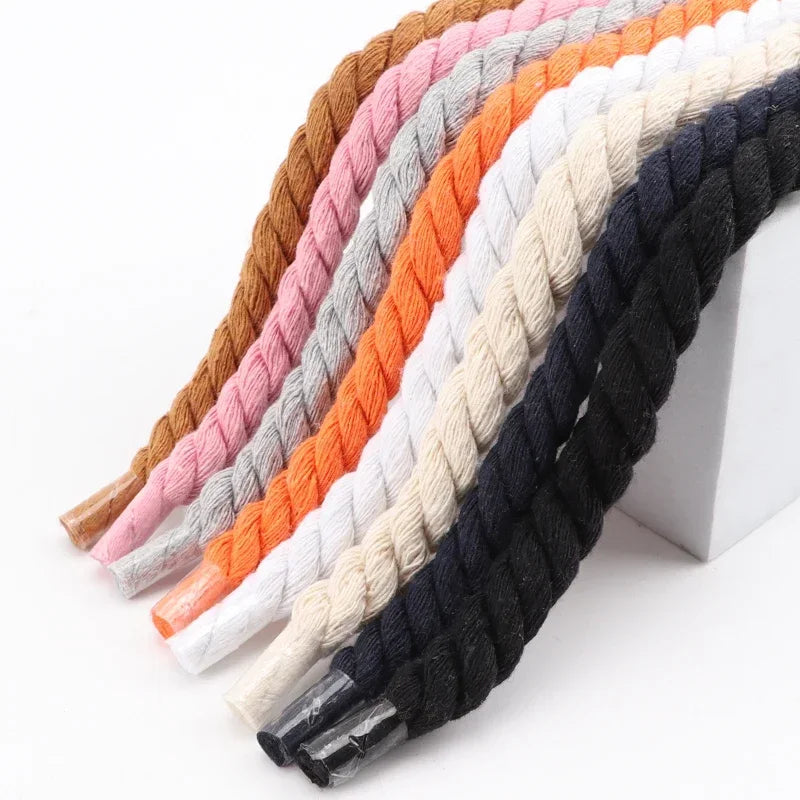Round Cotton Shoelaces — Thick Colorful Sneaker Laces (1 Pair) — view 5 of shoe accessories