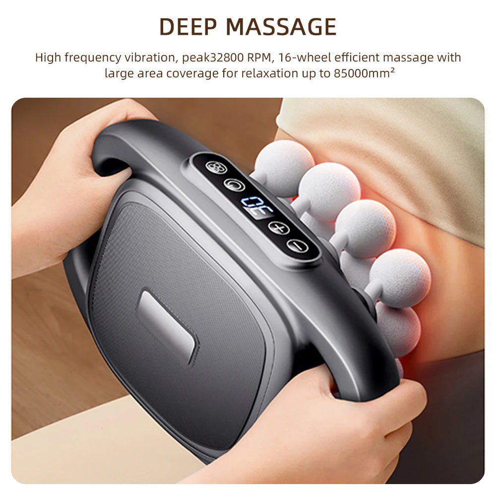 16-Head Heated Fascia Gun — High-Frequency Percussion Massager — view 4 of recovery & massage