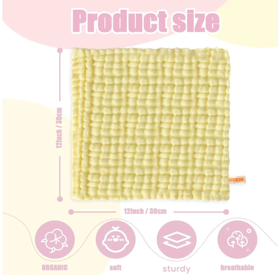 Natural Cotton Baby Washcloths - Soft Newborn Face Towels for Sensitive Skin — view 3 of baby bath