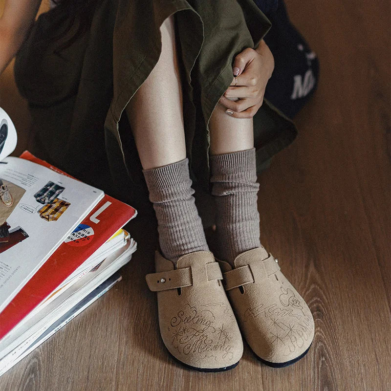 Designer-Look Mules — Breathable Half-Drag Thick-Sole Sneaker Mules — view 3 of sandals & slides