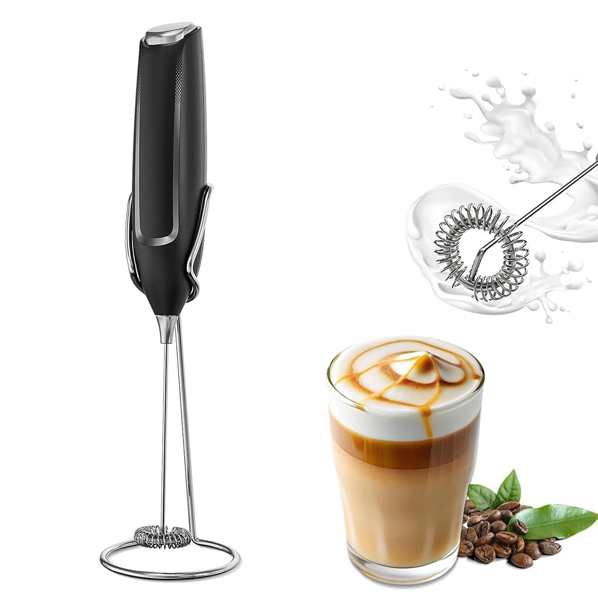Handheld Electric Milk Frother Wand – Coffee Foam Maker & Whisk Mixer for Latte, Matcha & Hot Chocolate
