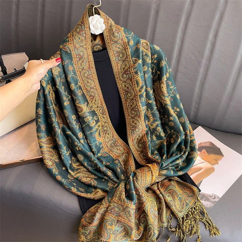Hijab Scarf Long Pashmina — Lightweight Modest-Fashion Essential Cashmere Shawl Turban Head Wrap — view 7 of scarves & wraps