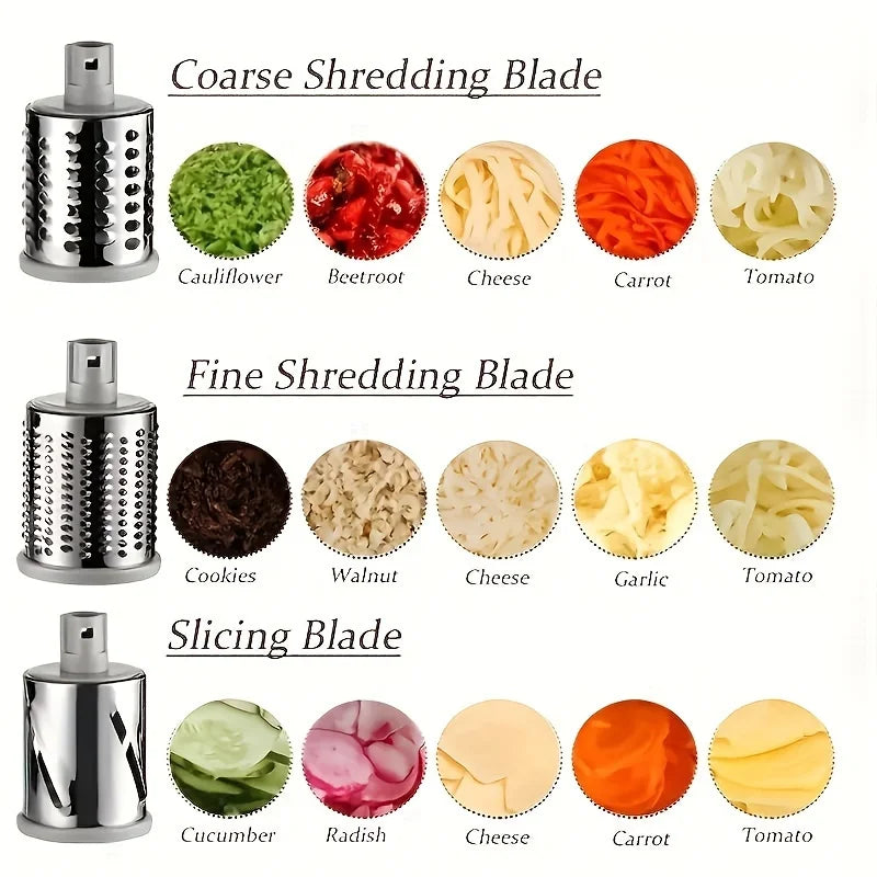 Bench-Top Drum Vegetable & Fruit Slicer Grater – Fast Rotary Shredder for Even Cutting — view 4 of home & kitchen