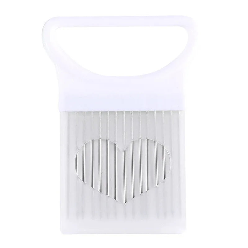 Colorful Onion Slicer — Stainless Steel Potato Chip & Onion Holder for Chopping — view 8 of kitchen gadgets