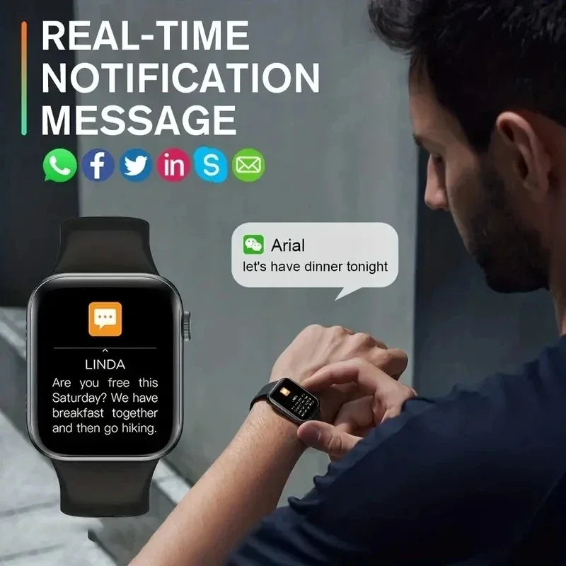 2025 Men's Smart Watch — 1.73in Bluetooth Call Blood Oxygen & Pressure Monitor Smartwatch — view 3 of smart watches