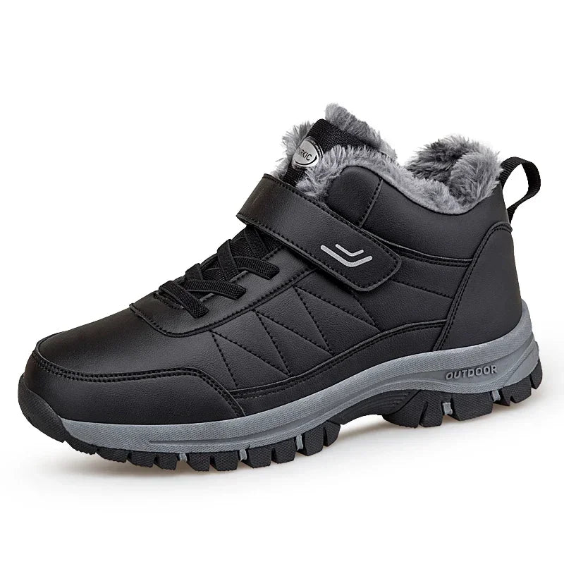 Winter Boots for Men — Waterproof PU Leather Warm Snow Ankle Boots — view 3 of boots