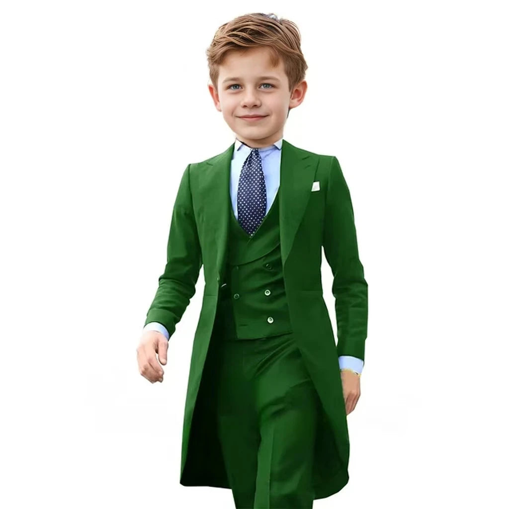 Formal Set For child Jacket For Boy Blazer Tuxedo  Suits For Boys 3 Piece Party  Costume Wedding Dress  Piano Performance